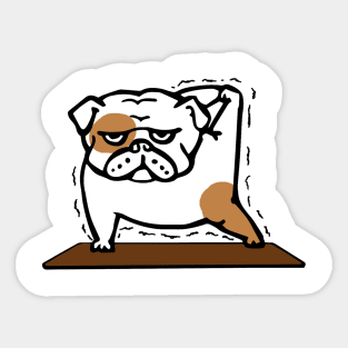 Funny bulldog in yoga pose Sticker